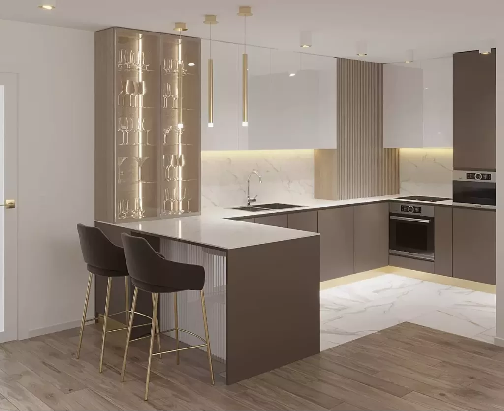 renderizado de cocina moderna